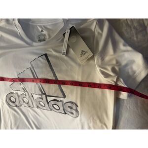 NEW Adidas Youth White Logo Active Tee Size Large